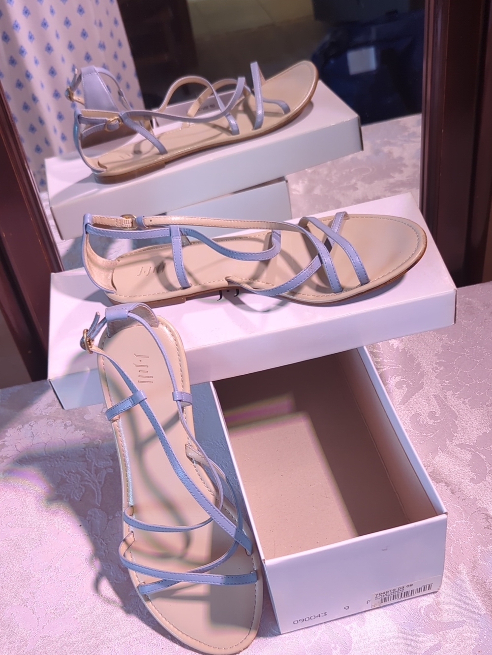 J. Jill Pale Blue Strappy Flat Sandals